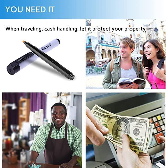 Avansa Counterfeit Detector Pen Set with UV light - 3 pack