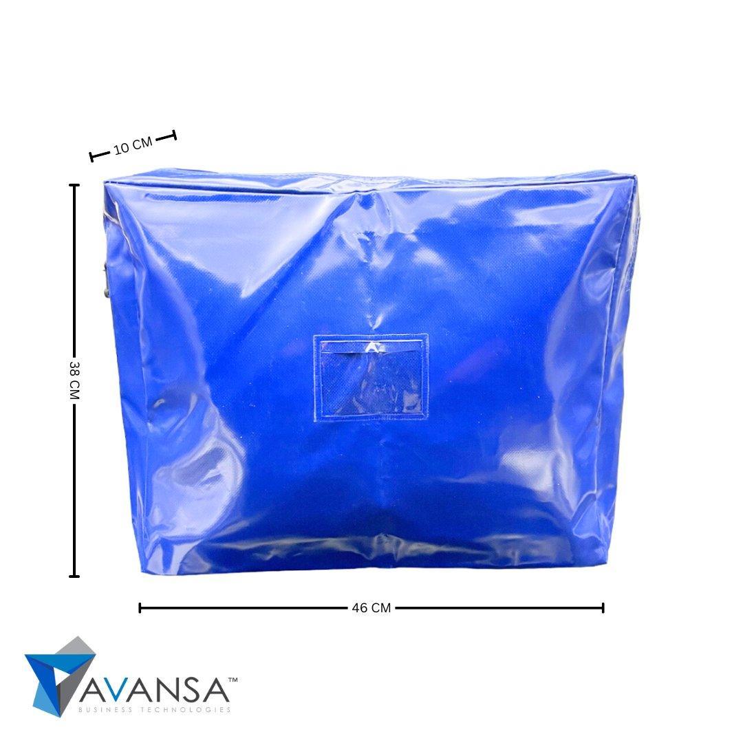 Avansa A3 Gusset Till Security Bag 46x36×10cm (Security Seal) - Blue