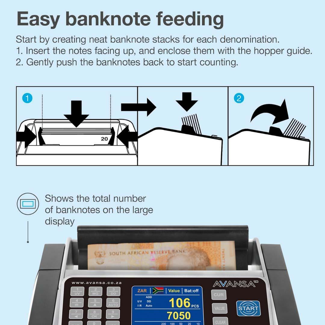 Small Money Counting Machine - Avansa CompactCount 2050
