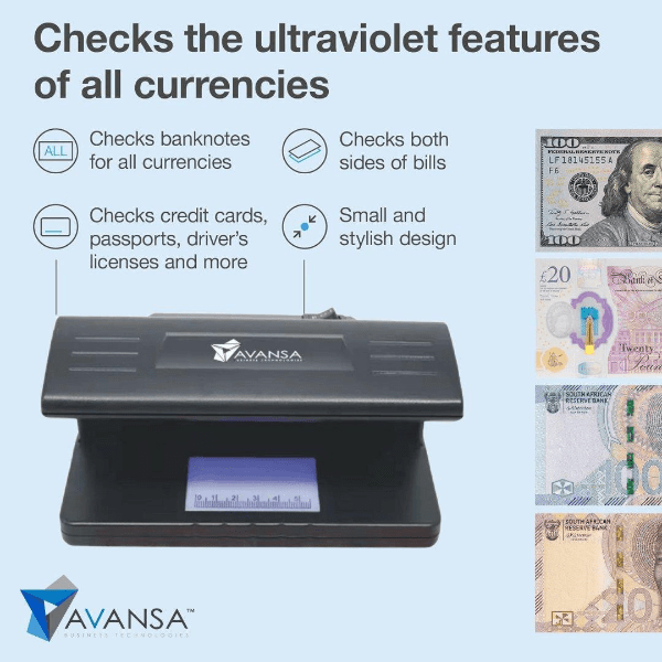Counterfeit Money Detector - Avansa CompactDetect 170 - Retail Gear